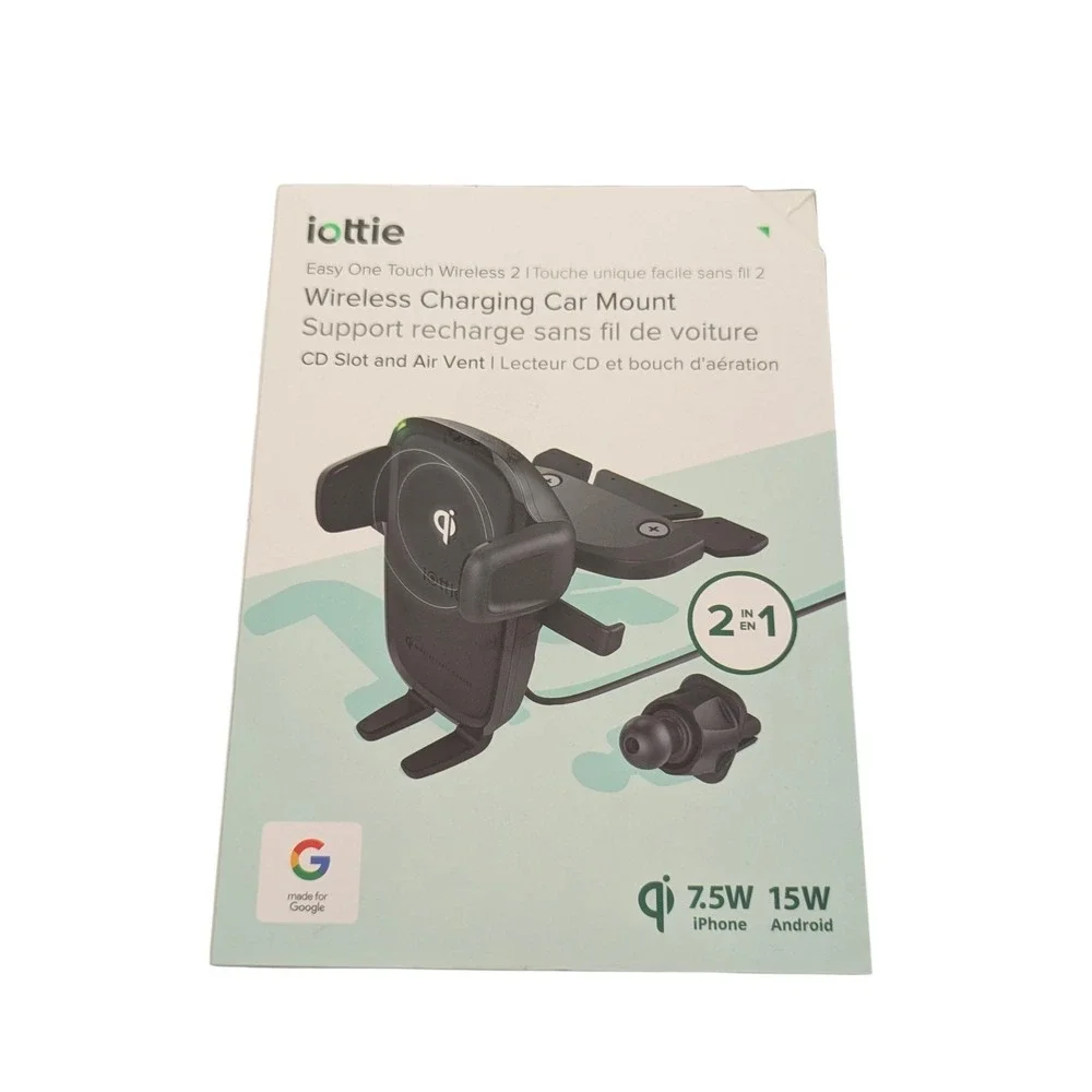 R7O iOttie HLCRIO143 Fast Wireless Charging Car Mount CD‎ And Vent Mount- Black